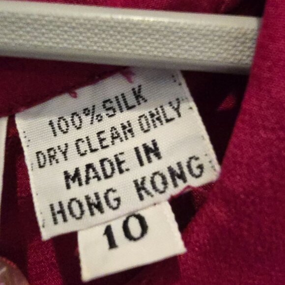 Vintage Red Umi Collections Anne Crimmins 100% Silk Dress Size 10 Holiday Party - Picture 5 of 10